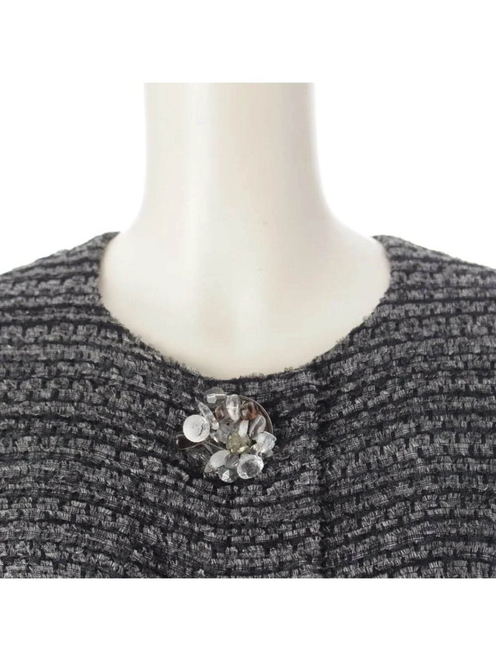 Chanel Tweed Karl Lagerfeld tan Long Dress Gray 34
